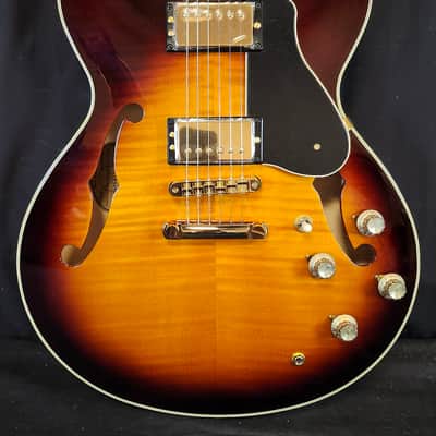 Yamaha SA2200 Semi-Hollowbody Guitar, Sycamore Top, MIJ, Brown Sunburst, Factory Blemish image 2