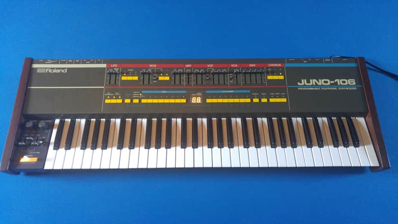 Roland Juno-106 61-Key Programmable Polyphonic Synthesizer 1984 - 1985 - Black image 1