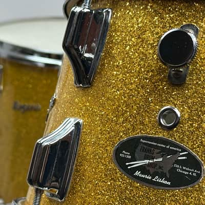 Rogers 20/12/16" Cleveland-Era Holiday Drum Set - VIDEO Gold Sparkle "Headliner" Outfit w/ 5x14" Powertone image 7