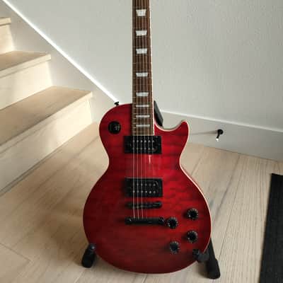 Epiphone Les Paul Classic Quilt Top 2001 - Trans Red w/ black hardware image 2