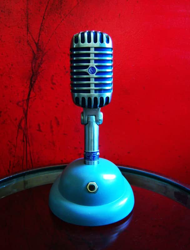 Vintage 1959 Shure 55S Unidyne dynamic cardioid Microphone w S-36 desk stand Elvis 55 55SW Super 55 image 1