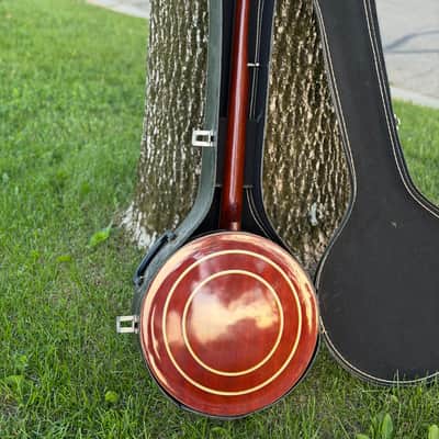 Vintage Delta Hondo HB75-A 5 String Banjo w case 70’s 80’s - Mahogany image 5