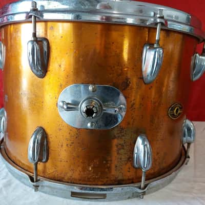 Slingerland Tom 15"X11" wood shell wrapped in copper 1973 - Copper Wrap over wood image 6
