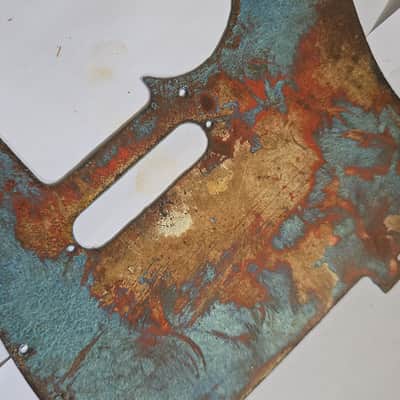 TELECASTER 8 holes pickguard - Steel rust ultra relic blue red color image 3