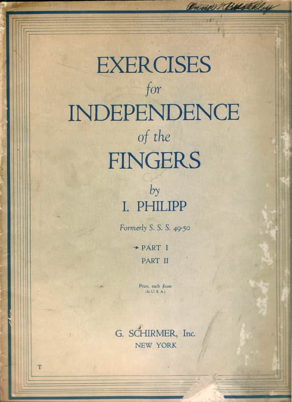 Exercises for Independence of the Fingers by I. Philipp in Part I Part II- 1926 Edition Printed in the U.S.A. Vintage Music Sheet image 1