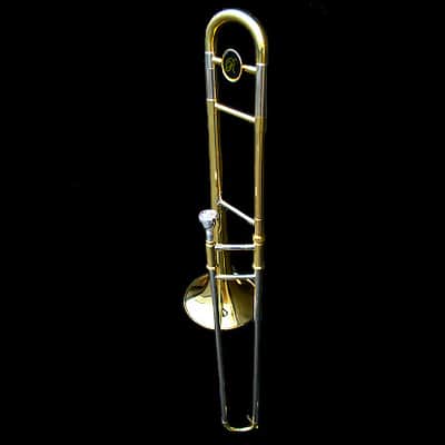 2-tone Slide Trombone Bb NEW+Case+WRNTY gold+nickel NR image 6