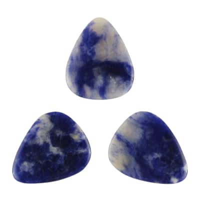 Peruvian Sodalite Stone Guitar Or Bass Pick - 3.0 mm Ultra Heavy Gauge - 351 Shape - Specialty Handmade Gemstone Exotic Plectrum - 1 Pack New image 2