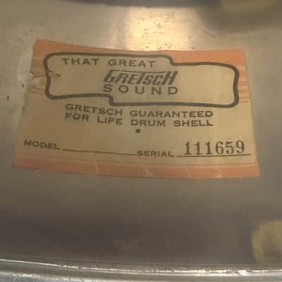 Gretsch COB model 4160 snare drum 14" x 5" 1960's image 11