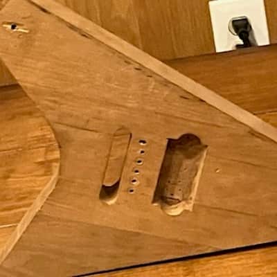 Flying V Charvel Gibson Fender Type Shape Natural Ash Wood Finish Electric Guitar Solid Body, Made in USA Bentley, Year 1980 image 4