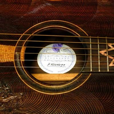 Acoustic Guitar Handmade by Blueberry, Parlor, 6 String wood Dragon motif Guitar, Custom Handcrafted Wooden Guitar, Grand Concert Guitar image 11