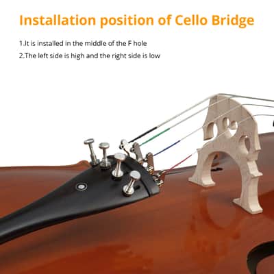 🎅🎄 For Pros and Beginners! Natural Finish Cello +Case/Bag +Bow +Wax image 2