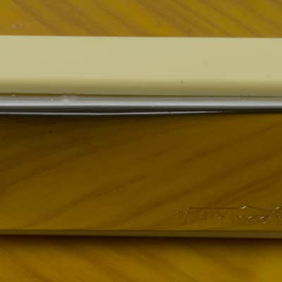 Wilkinson WMHR Mini Humbucker – Alnico V Magnet, Chrome Pickup w/ Black P90 Ring (Neck or Bridge) - Cream image 2