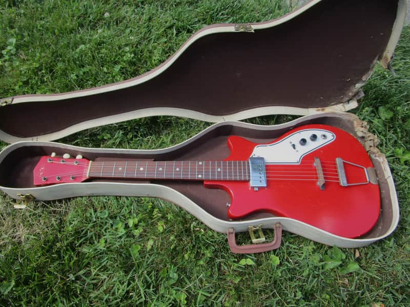 Valco Tosca Guitar, 1960's, Red Finish, Kluson Tuners, Kay Case image 1