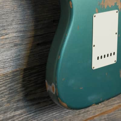 Used Fender Custom Shop 1963 Stratocaster Heavy Relic - Sherwood Metallic w/OHSC image 15