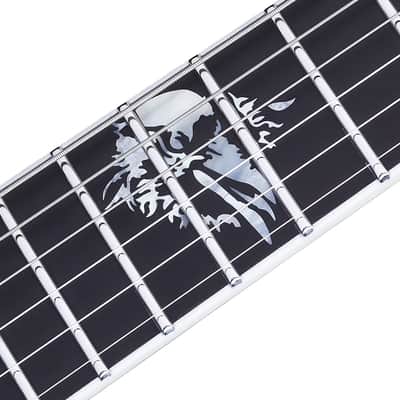 Schecter RavenDark V FR Abbath Signature Gloss Black with Silver Pinstripes image 6