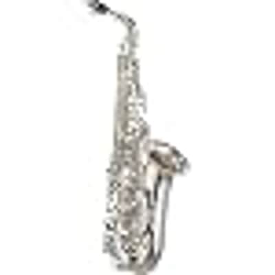 Yamaha Custom EX Alto Saxophone; key of Eb; silver-plated; ribbed and flanged post construction; custom key mechanism; rocker style octave mechanism; ASC-800E case with backpack straps; 4CM hard rubber mouthpiece image 3