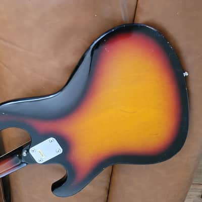 Vintage Horugel Short Scale Bass Guitar MIJ Japan Sunburst 1960s-1970s image 19