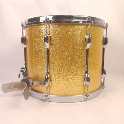 Slingerland 60s 12x15" Zoomatic Marching Snare Drum Gold Sparkle COB Brass Hoops image 5