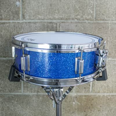 Rogers 5" x 14" 1960's Luxor Blue Sparkle Snare Drum image 2