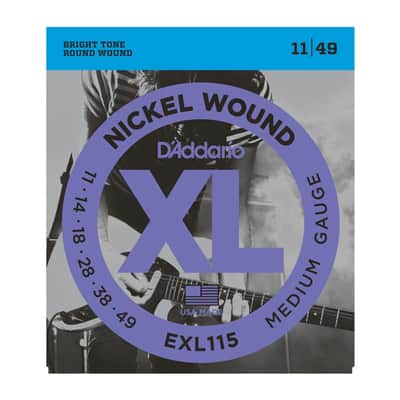 D'Addario EXL115 Nickel Wound Electric Guitar Strings, Medium, 11-49 image 1