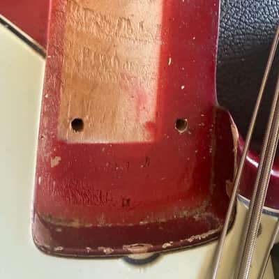 Fender Jazz Bass 1964 - a stunning January '64 Candy Apple Red Metallic example w/Green'gard & Clay Dots ! image 19
