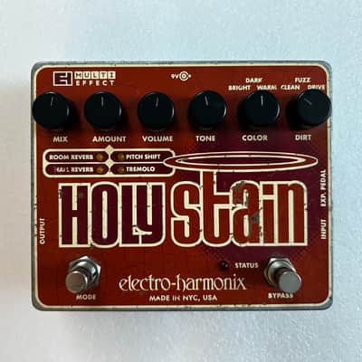 Electro-Harmonix Holy Stain Multi-Effects Pedal: Distortion / Reverb / Pitch / Tremolo 2008 - 2022 - Orange / Red image 1
