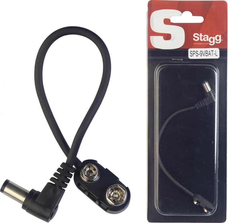 Stagg SPS-9VBAT-L Angled 9V Battery Power Adapter Snap Connector for Pedals image 1