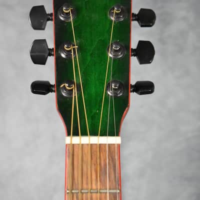 Marlin MF2-5 - Unique Vintage 80s Green Flame Top Acoustic Guitar Made In Korea image 4