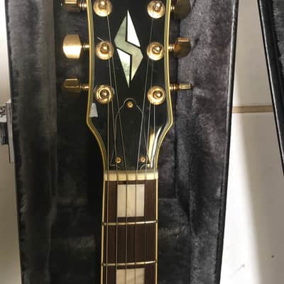 Samick  les paul custom   1987 Black  very rare the samick lawsuit headstock image 1