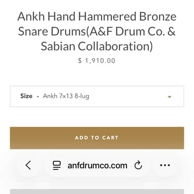 A & F 7x13 Ankh Hand Hammered Bronze Snare 2020s - Natural Patina image 8