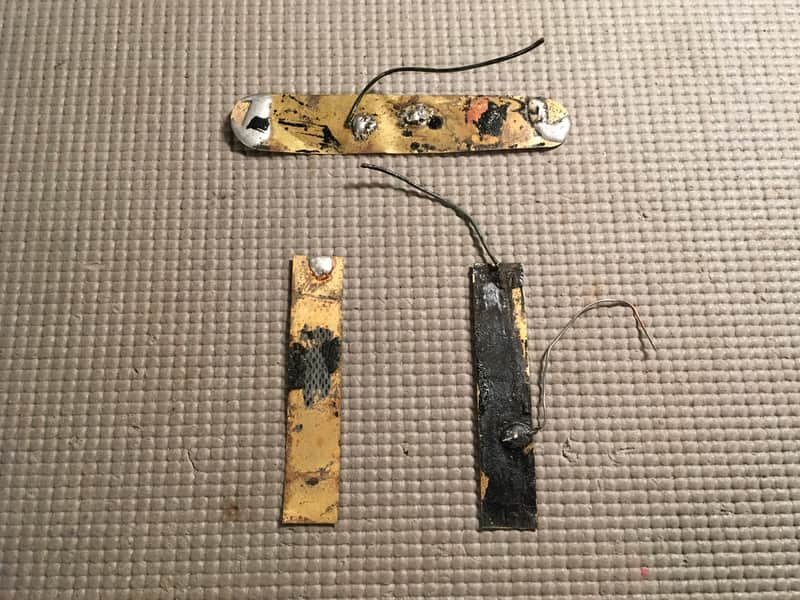 Vintage 1960s/70s Fender Jazz Bass Ground Plates - Brass Cavity Shields 1970s 60s image 1