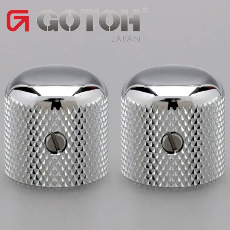 NEW (2) Gotoh VK1-18 - Control Knob - DOME - Bass, Guitar - METAL - CHROME image 1