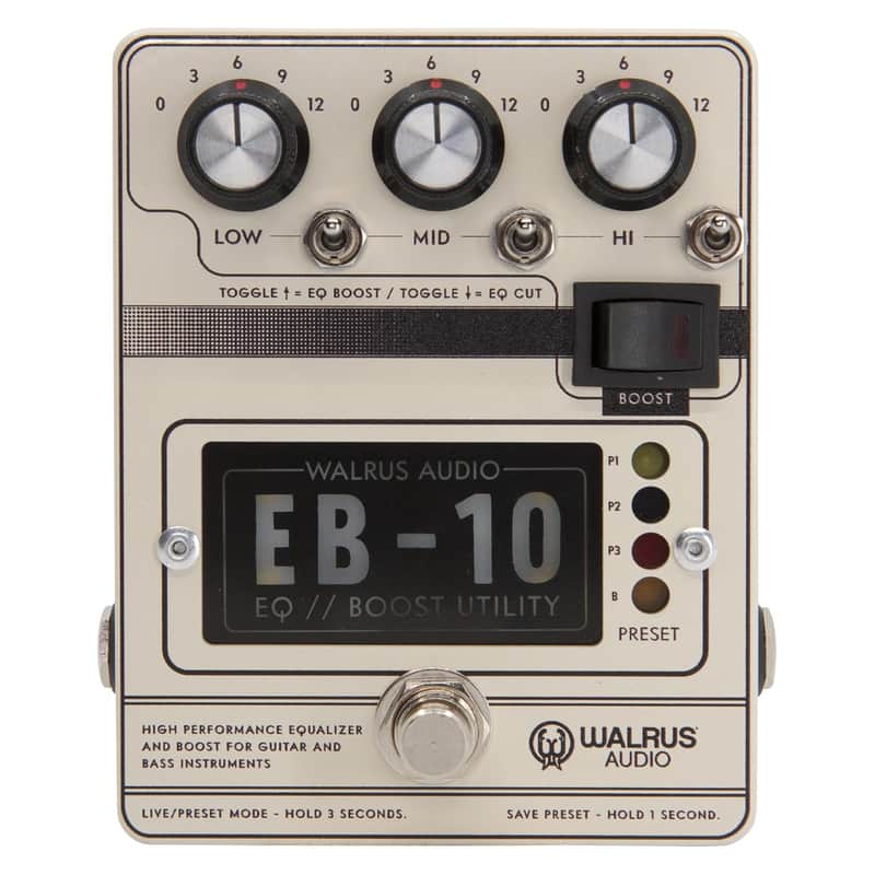 Walrus Audio EB-10 Preamp/EQ/Boost Pedal - Cream image 1