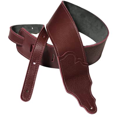 Franklin Strap 3" - Original Natural Glove Leather Guitar/Bass Strap (Ox Blood) image 5
