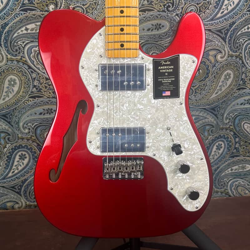 Fender American Vintage II 1972 Telecaster Thinline Candy Apple Red w/Hard Case image 1