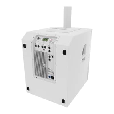 Bundle of 2 Electro-Voice White EVOLVE 90 18" Column Systems w/ dolly's + Covers & XLRs image 5
