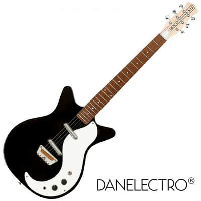 Danelectro STOCK 59-BLACK Stock '59 Series Double Cutaway Shorthorn Shape 6-String Electric Guitar image 1