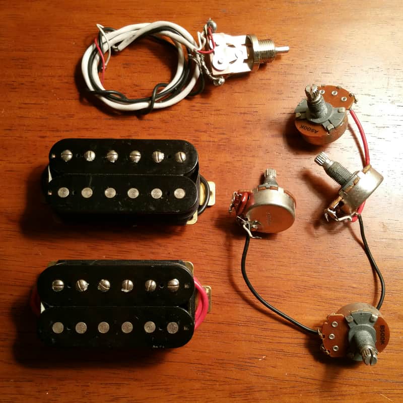 Epiphone Hot Output 650R/700T Humbucker Open Coil Pickups w/ Pots and Switch image 1