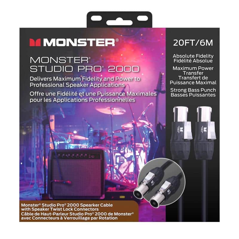 Monster Studio Pro 2000,  Speaker 20 ft/6m - Speak-On (60011) - Black image 1