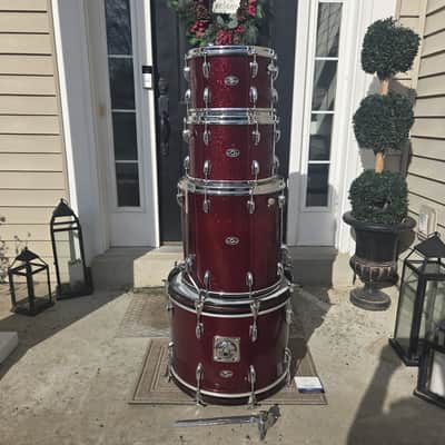 Slingerland Drum set 20,12,13,16 1970s - Maroon Sparkling Pearl image 7