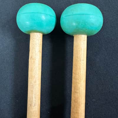 VINTAGE Mike Balter 4B Mallets, Medium Light Green Rubber, Birch-EXCELLENT #2 image 3
