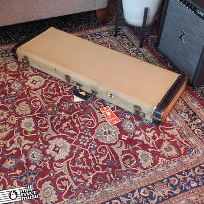 Vintage 1963 Fender Jazzmaster / Jaguar Hardshell Case – White Tolex with Black Trim – Good Condition, Used image 2
