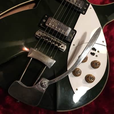 c.1969 Greco (Fujigen) ER-180 Semi-Hollow Guitar MIJ Vintage Dark Green image 5