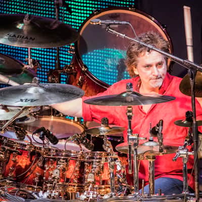 Todd Sucherman's Complete STYX 2013-2019 Drum Set, Pearl Masterworks/Sabian, EVERYTHING and MORE!! Autographed by all members of STYX! image 14
