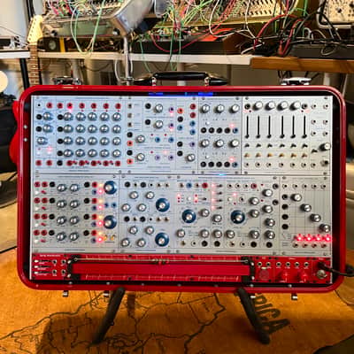 Buchla Tiptop 200t series with BPNYC ZERO Halliburton Eurorack Modular Travel Case 7U 'REDRUM" image 16