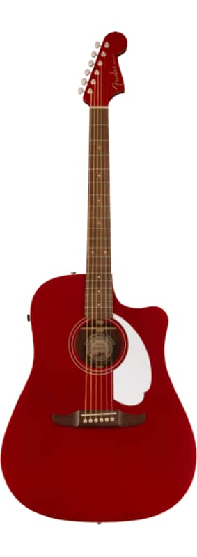 Fender California Redondo Player Dreadnought Acoustic Electric, Candy Apple Red image 1