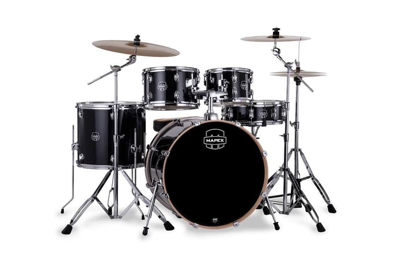 Mapex VE5295FTC Venus Rock Shell Pack, 22" Bass Drum, Black Galaxy Sparkle image 1