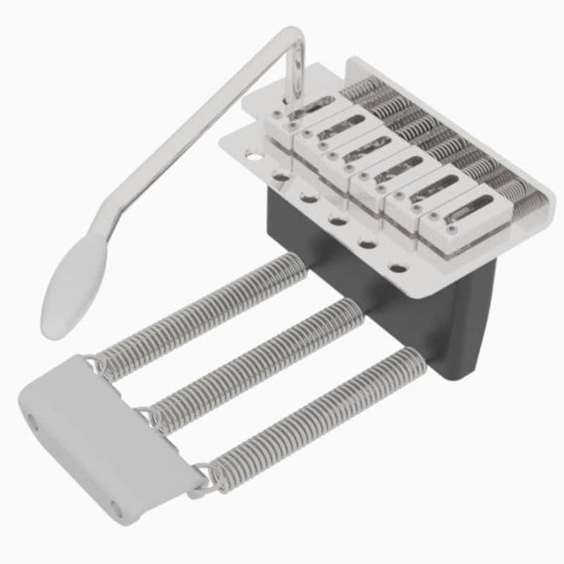 Hipshot 6 String 6 Screw Synchronized Tremolo Bridge  Polished Stainless image 1