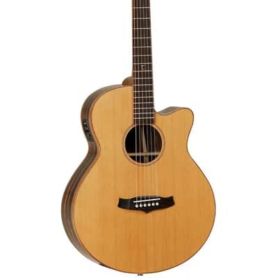 Tanglewood TWJ-SF-CE Java Solid Cedar/Amara/Spalted Mango Super Folk Cutaway with Electronics 2010s - Natural Gloss image 2