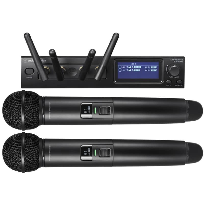 AUDIO-TECHNICA ATW-1422 Series 20 Digital 2.4GHz Dual Handheld Wireless Mic System image 1